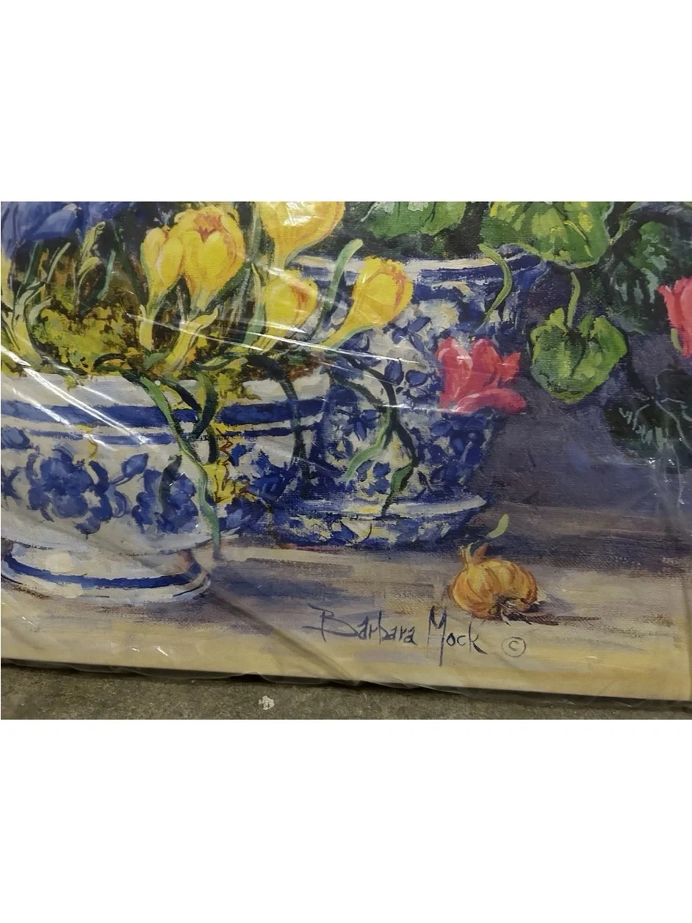 Yellow & Blue Floral Bouquet Wall Art Print - Home Wall Decor
